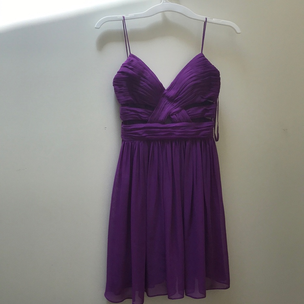Purple chiffon mini dress